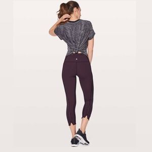 Lululemon On Your Mark Crop 23” Black Cherry